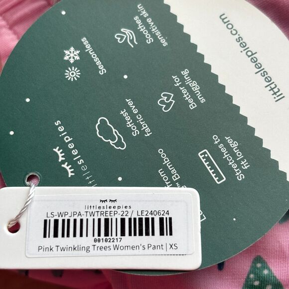 Little Sleepies Women NWT Pajamas Christmas Twinkling Trees New Pink XS I195 - Picture 10 of 11